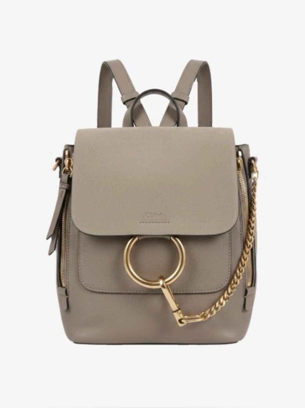 Chloé Authentic Faye Taupe Suede & Leather Crossbody Backpack Bag
